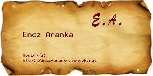 Encz Aranka névjegykártya